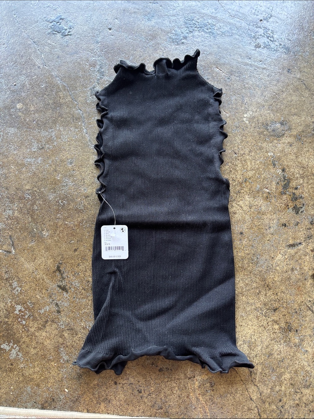 Intimately by Free People Sleeveless Ruffle Trim Knit Tank - Black